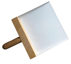 White Dust Pan Wooden Handle